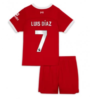 Maillot de foot Liverpool Luis Diaz #7 Domicile enfant 2023-24 Manches Courte (+ pantalon court)